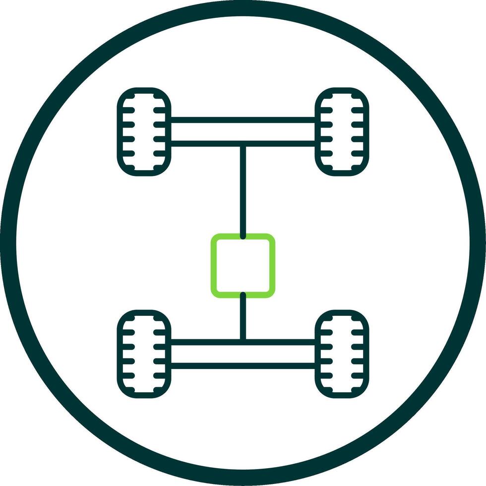 Axletree Line Circle Icon vector