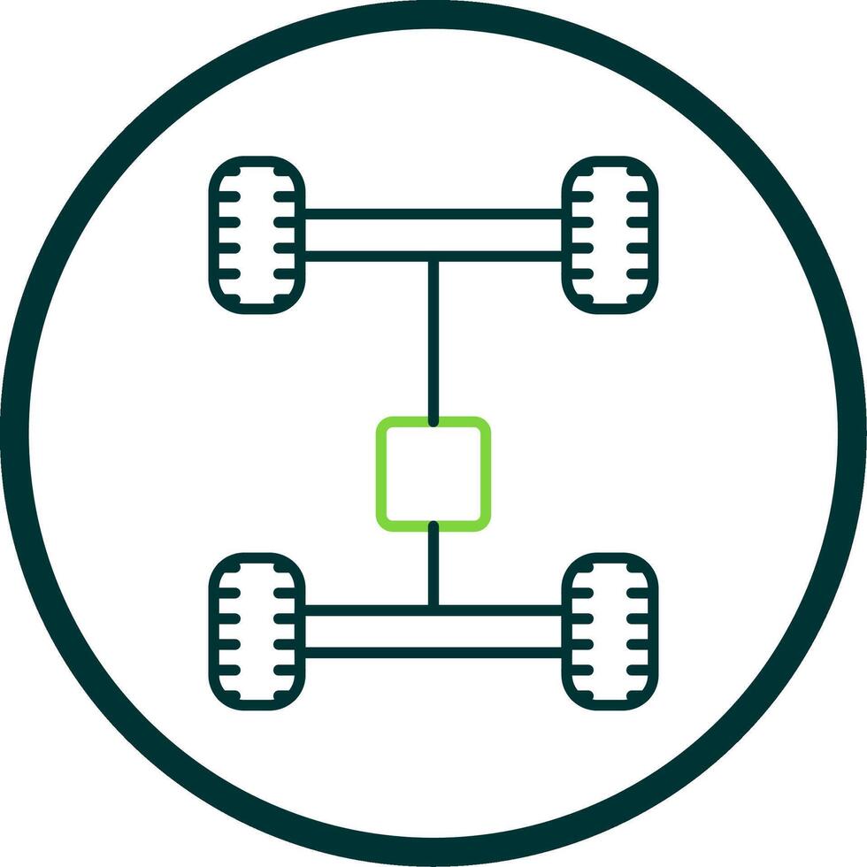 eje línea circulo icono vector