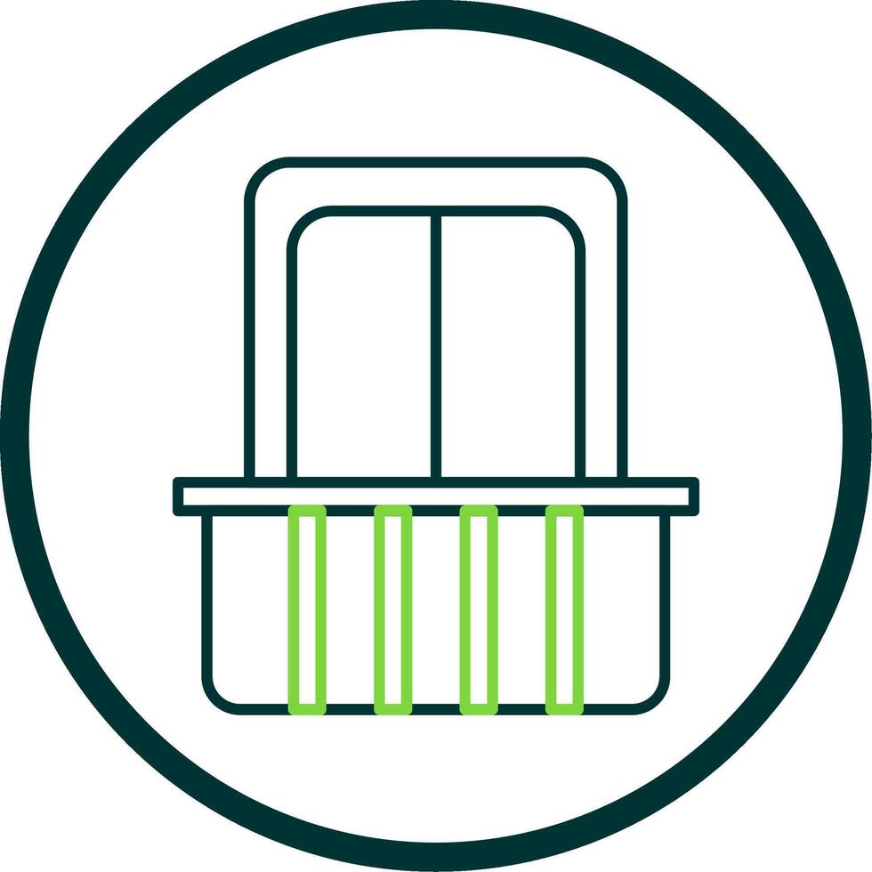 Balcony Line Circle Icon vector