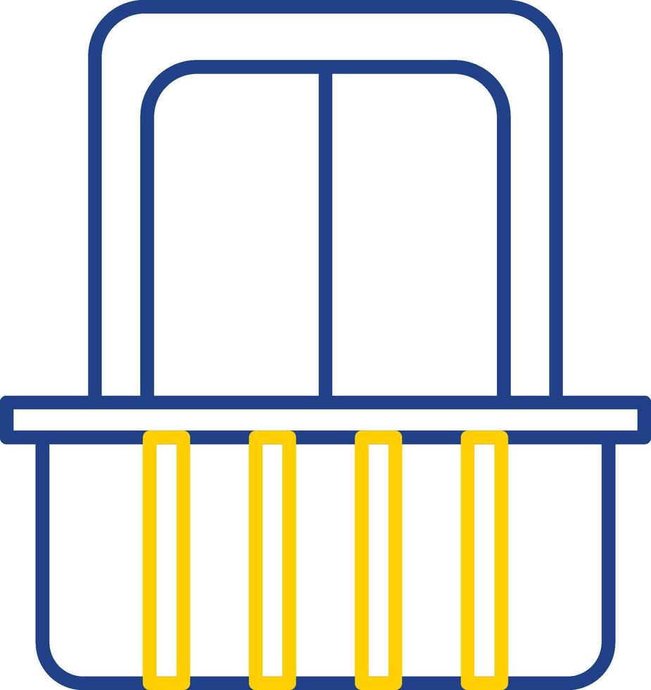 Balcony Line Two Color Icon vector