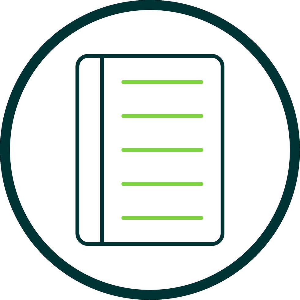 Notebook Line Circle Icon vector
