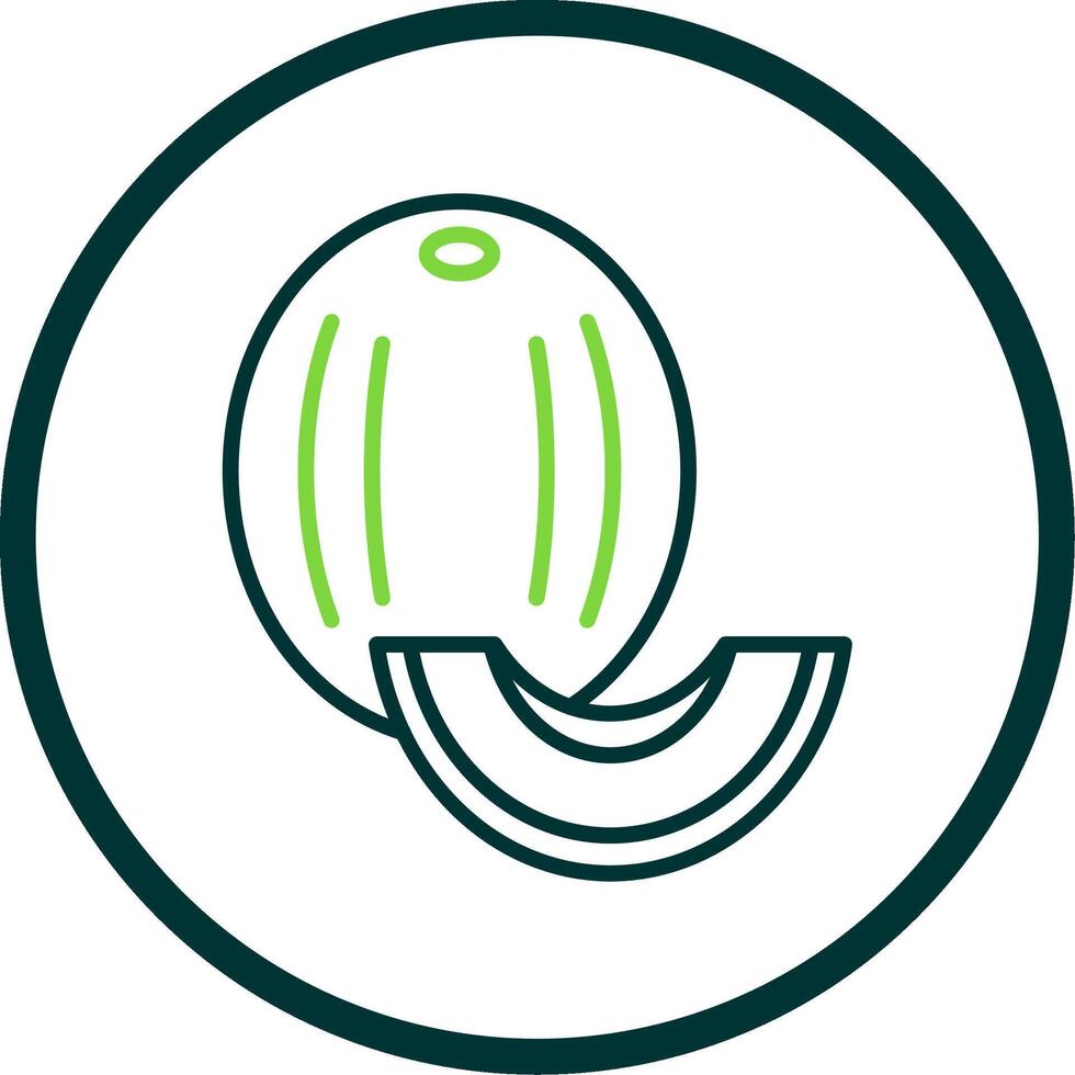 Honeydew melon Line Circle Icon vector