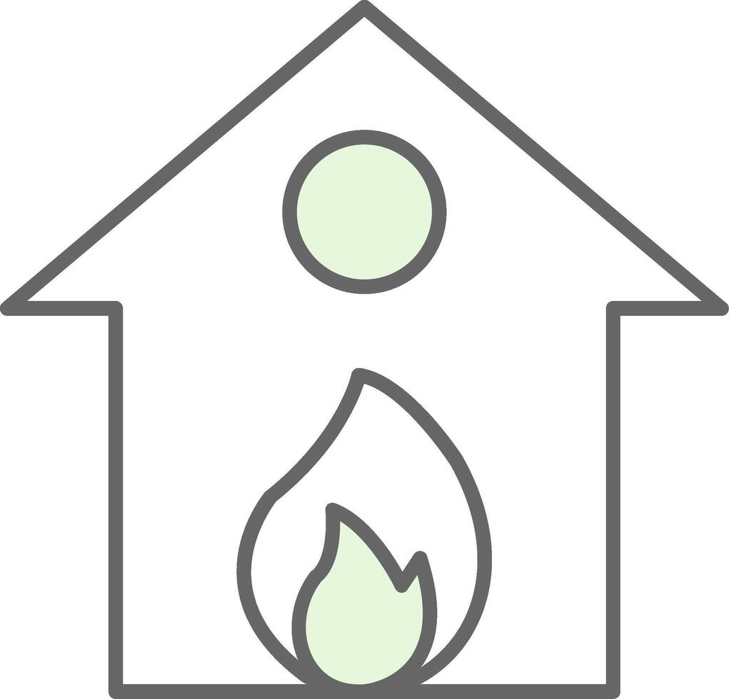 Burning House Fillay Icon vector