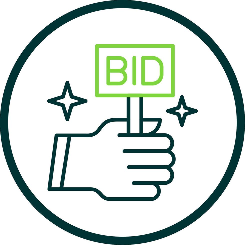 Bid Line Circle Icon vector