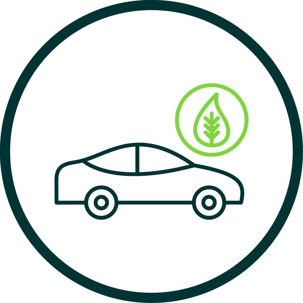 Eco Transporation Line Circle Icon vector