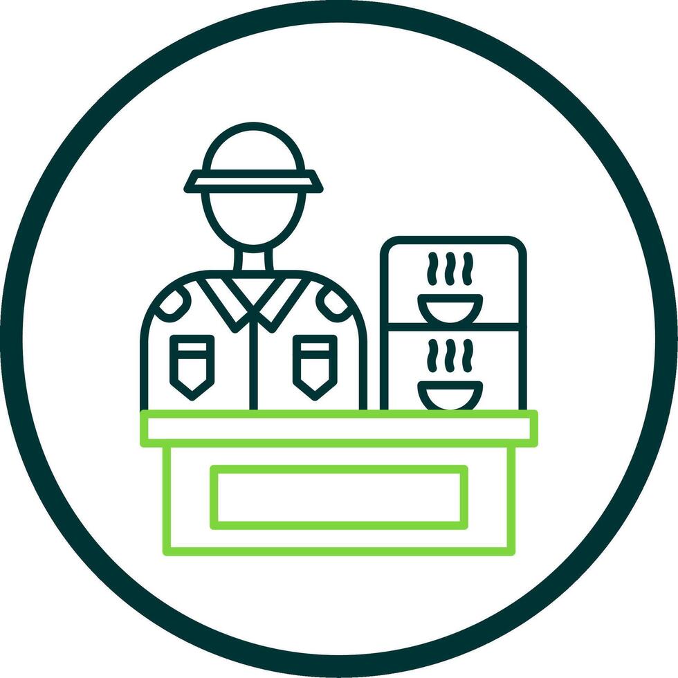Canteen Line Circle Icon vector