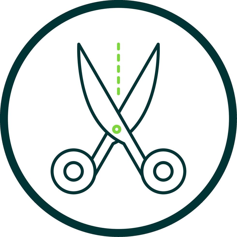 Scissors Line Circle Icon vector