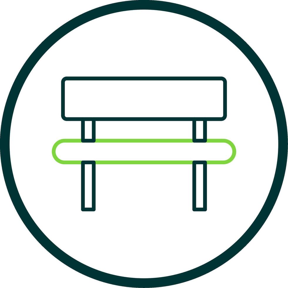 Bench Line Circle Icon vector