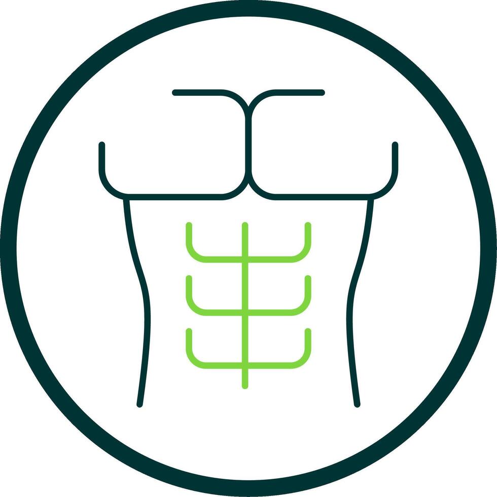 Six Pack Line Circle Icon vector