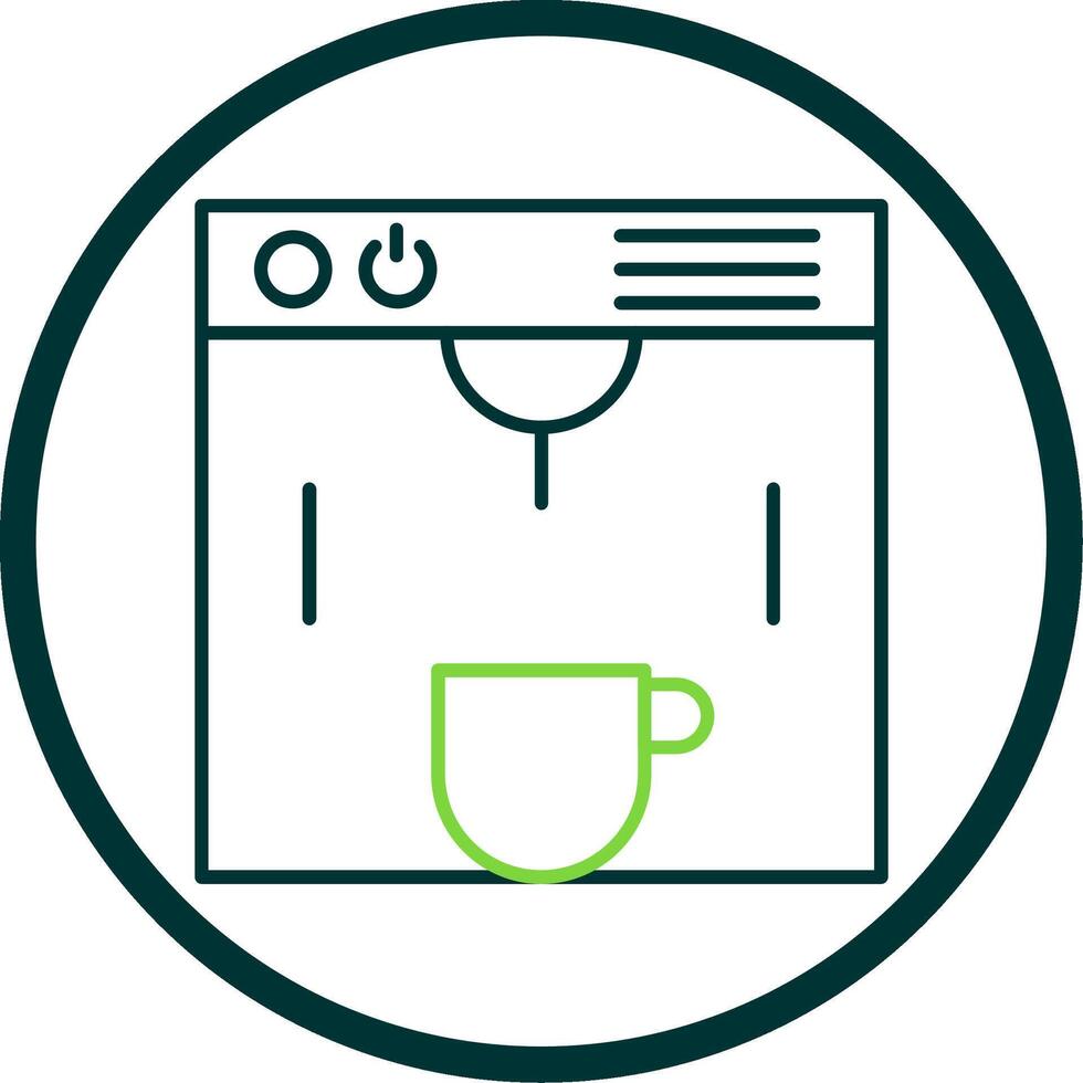 Coffe Maker Line Circle Icon vector