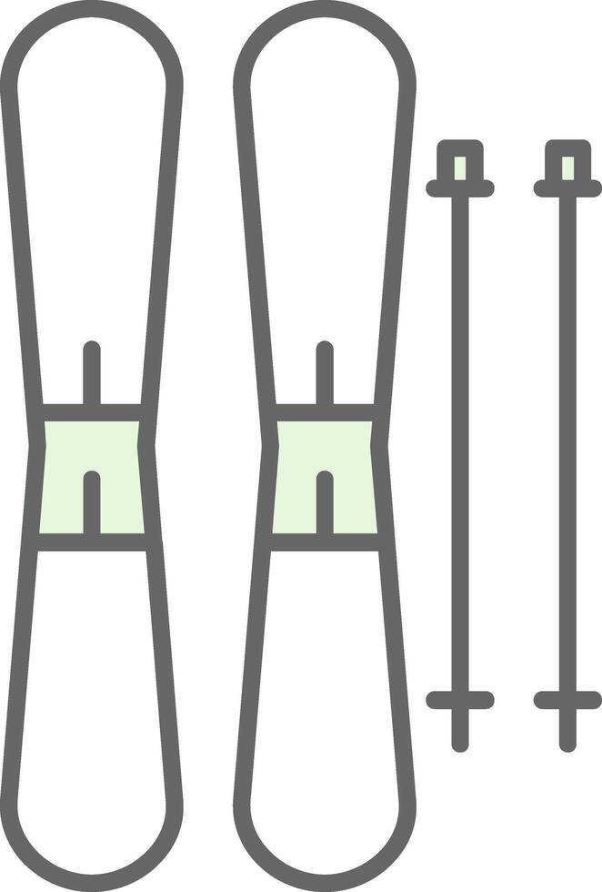 Skis Fillay Icon vector
