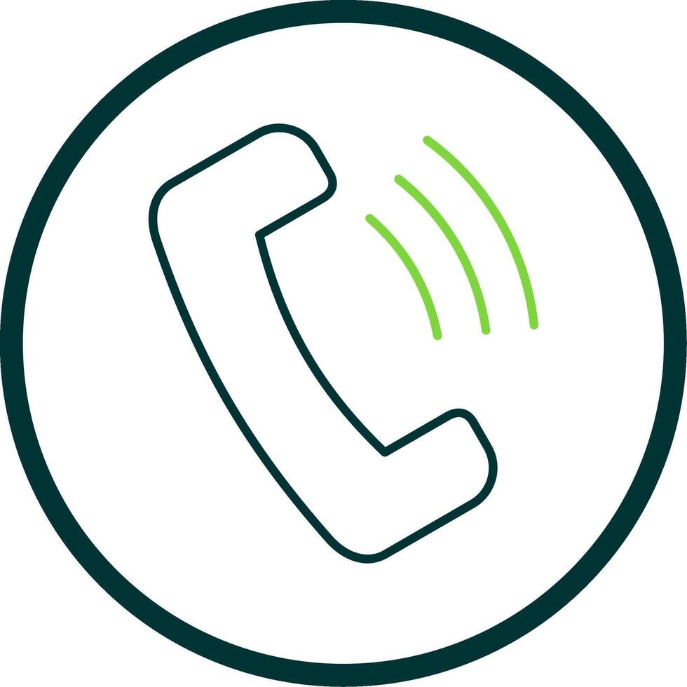 Phone Call Line Circle Icon vector