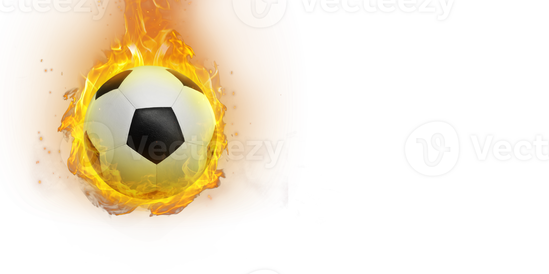 calcio palla su fuoco trasparente png