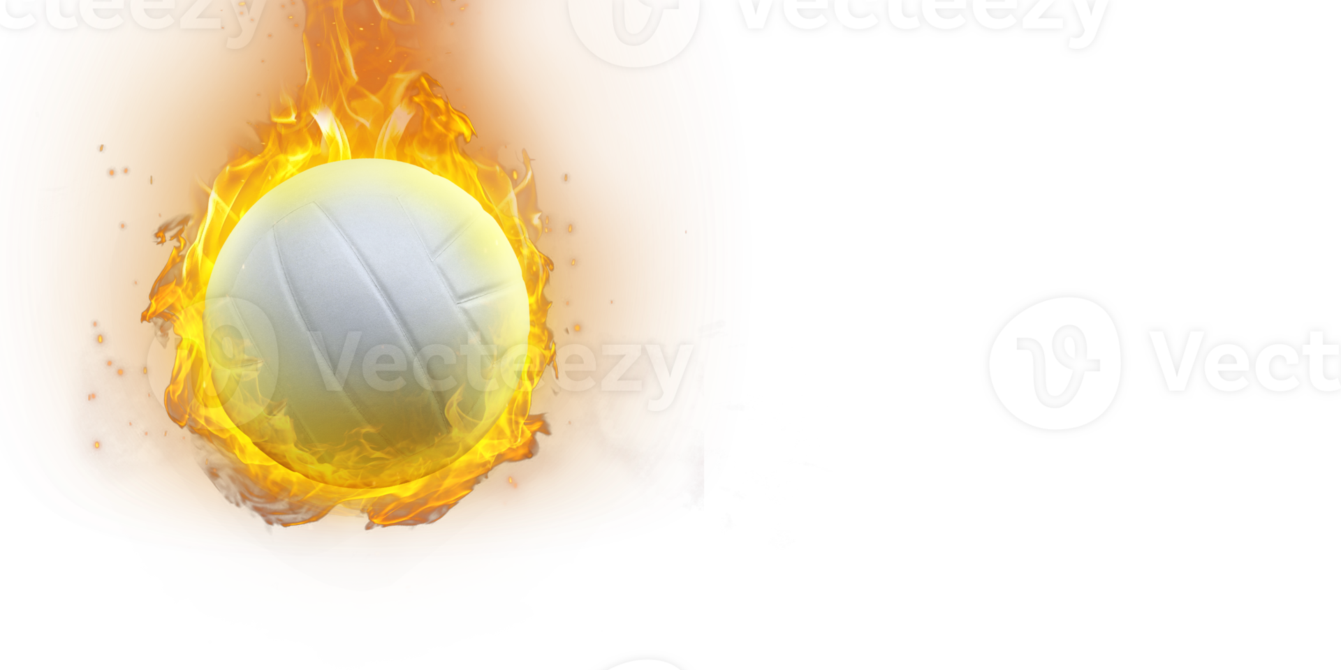 vóleibol pelota en fuego transparente png