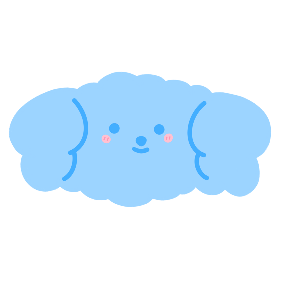 Cute Dog Head Cartoon illustration Blue Poodle Dog Cute Dog Dog Sticker Cute Element png