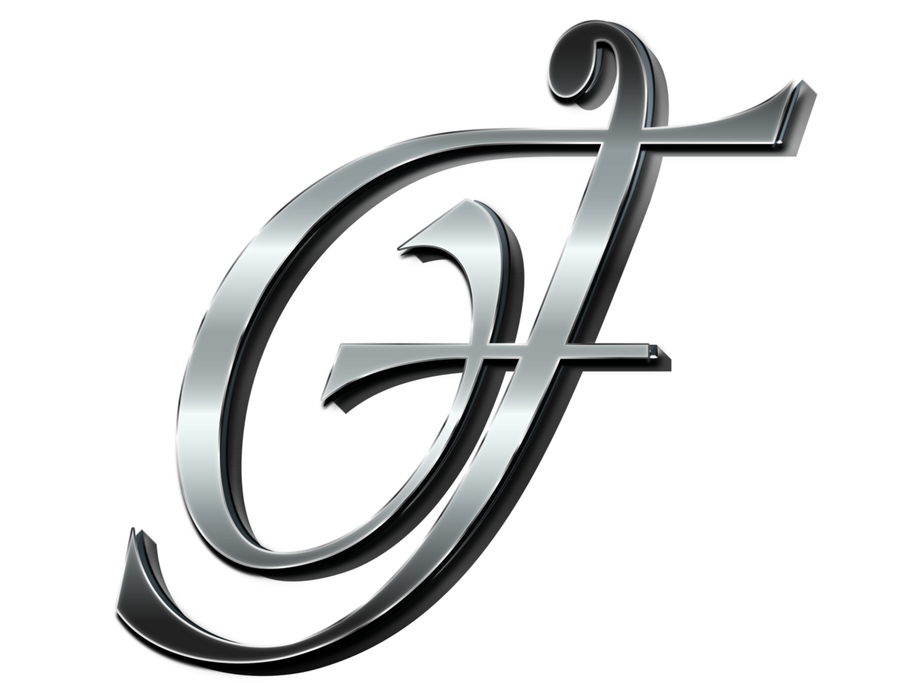 Letter F Metallic effect, Calligraphy png