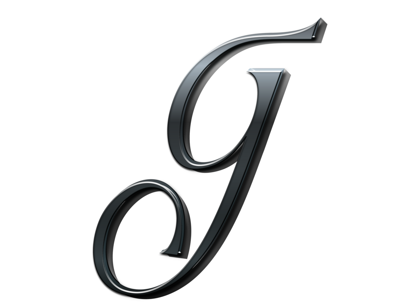 Letter G Metal Effects Calligraphic Style png