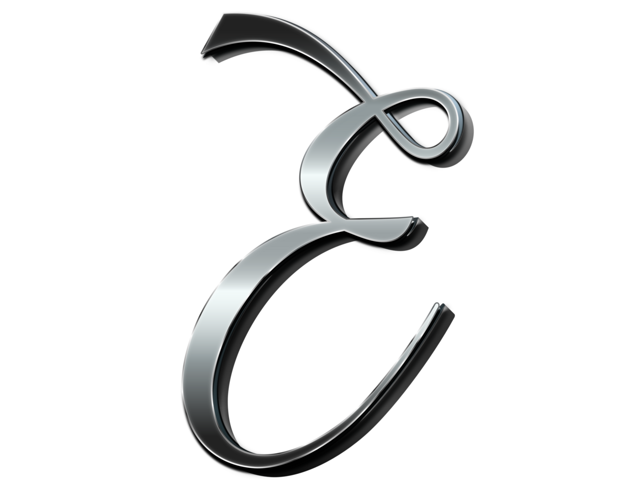 Free Font Metal effects Letter E png