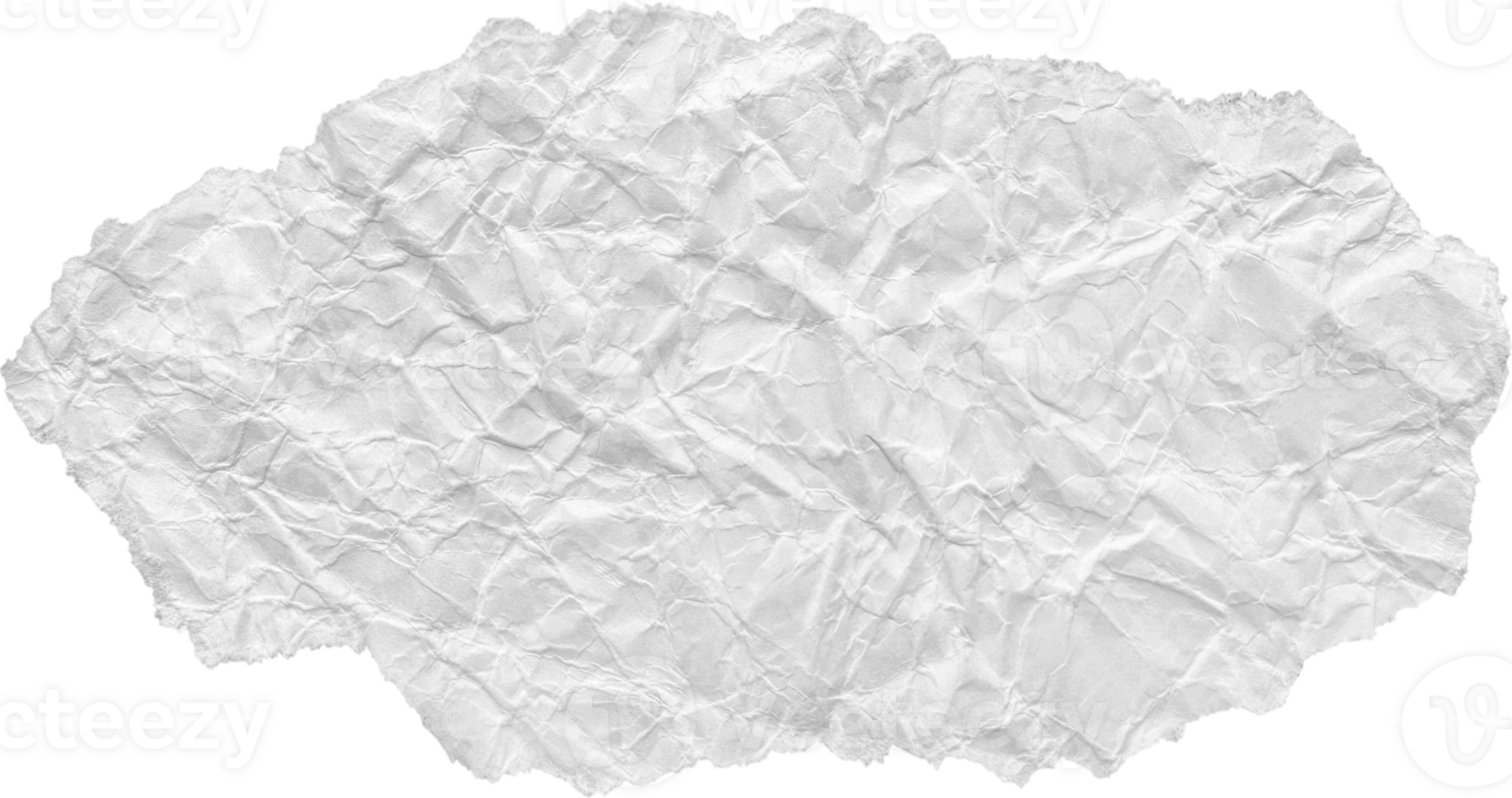 White Ripped Crumpled Paper Piece png