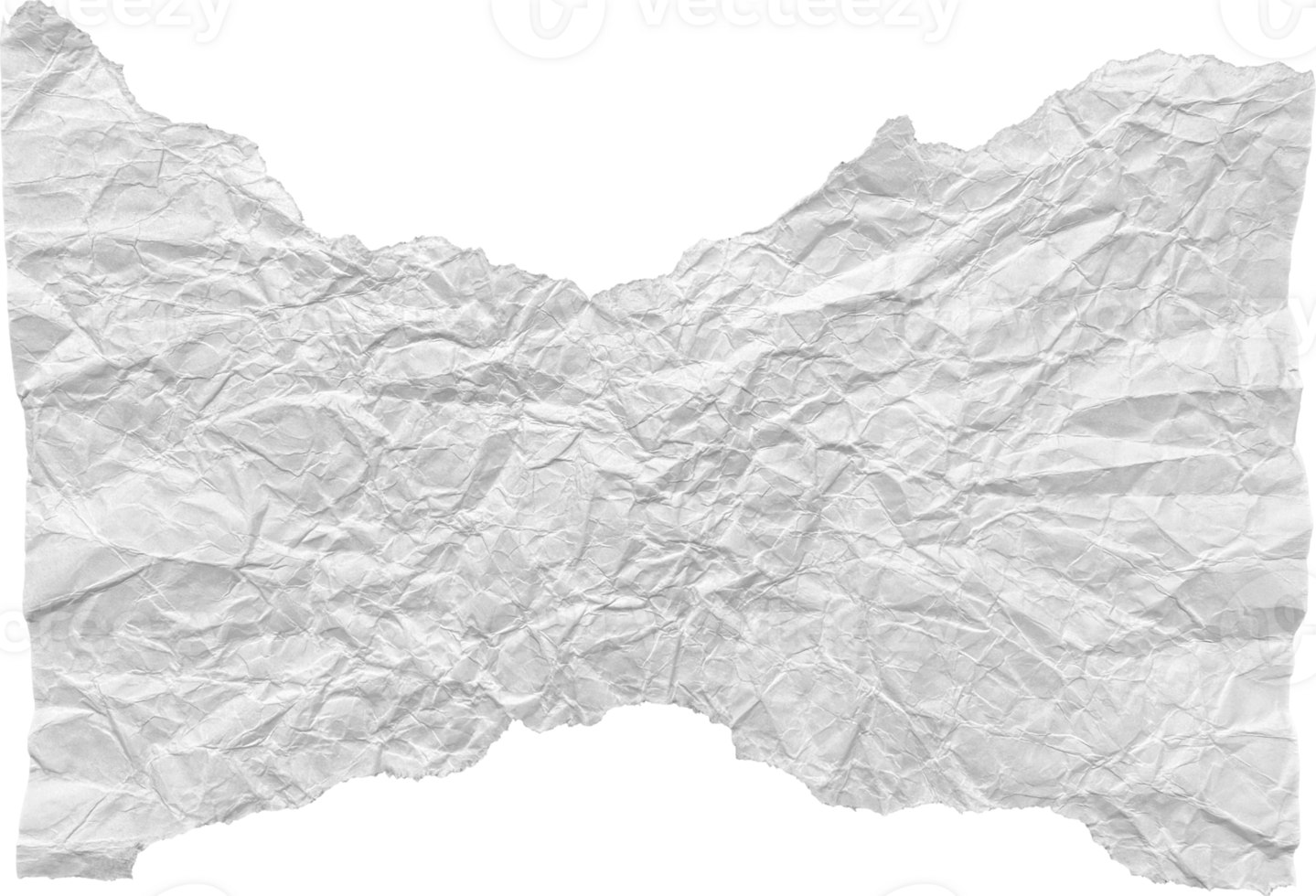 White Ripped Crumpled Paper Piece png