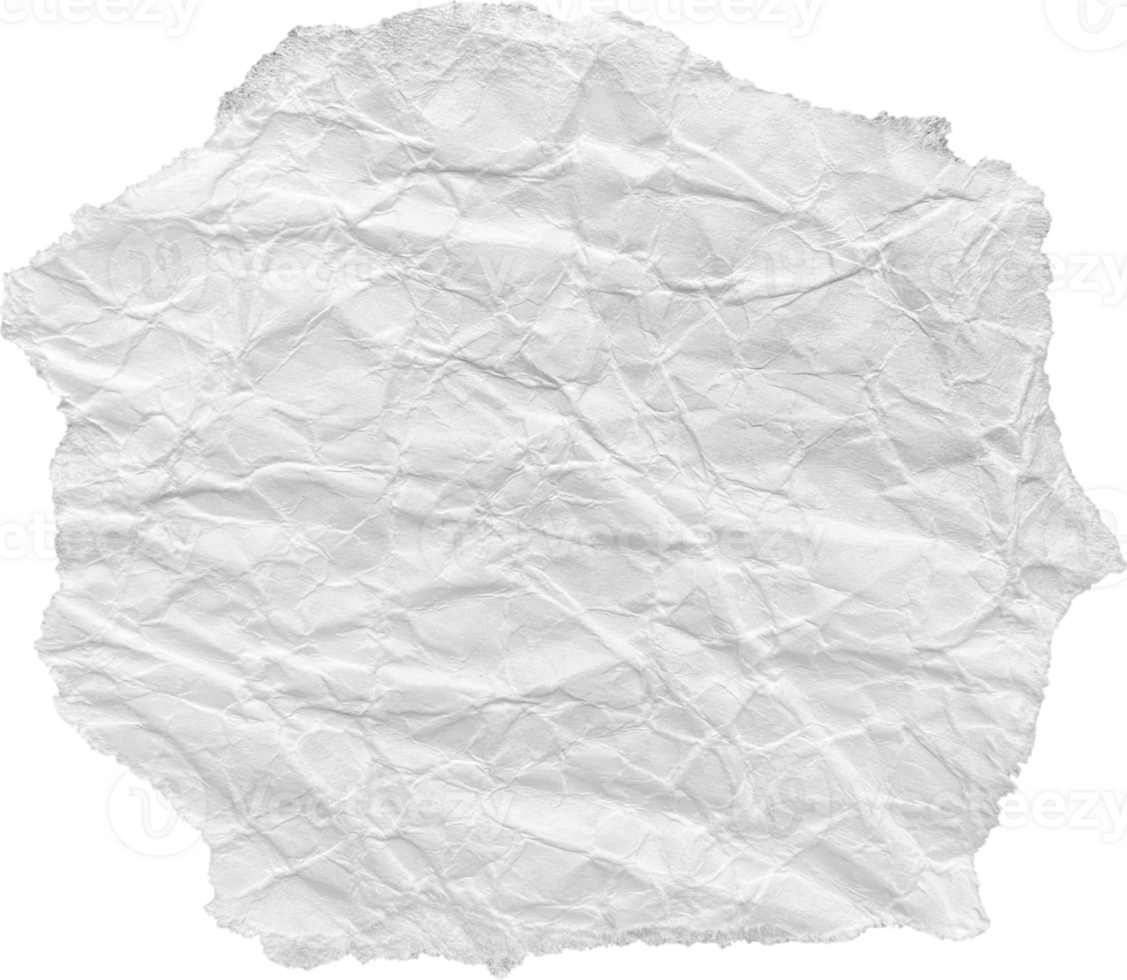 White Ripped Crumpled Paper Piece png