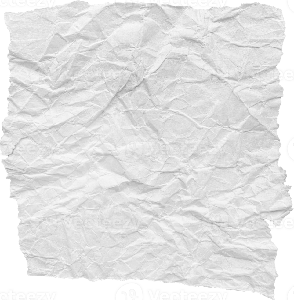 White Ripped Crumpled Paper Piece png