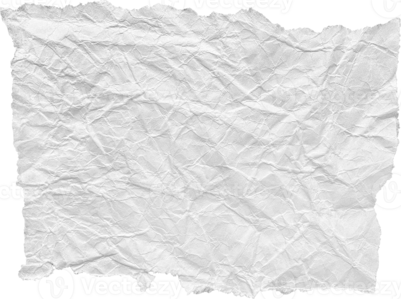 White Ripped Crumpled Paper Piece png