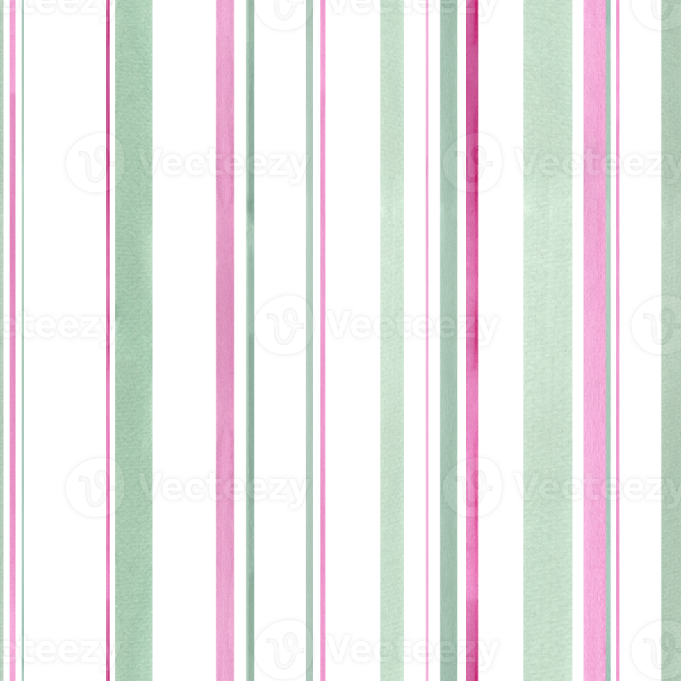 Striped seamless pattern. Pastel green, pink colors. Abstract vertical stripes. Hand drawn brush strokes. Watercolor illustration for spring textile, package, wrapping png