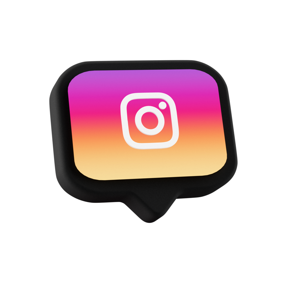 instagram logo en vistoso surgir habla burbuja 3d objeto png