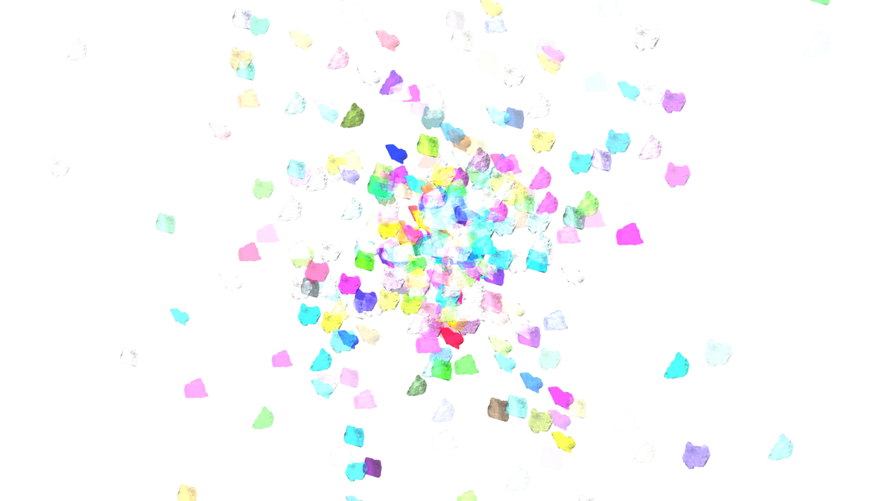 colorful confetti falling from the sky on a transparent background png