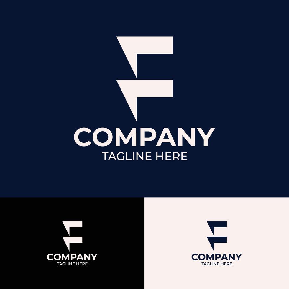 F letra inicial minimalista logo diseño plantilla, moderno negocio logo, azul F letra marca icono, real bienes, tecnología, futurista logo, Saas, negrita logo vector