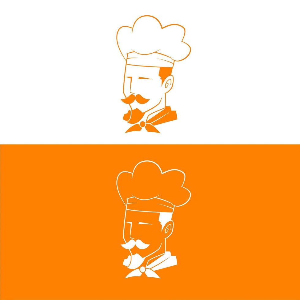 jefe de cocina Bigote logo concepto logo vector