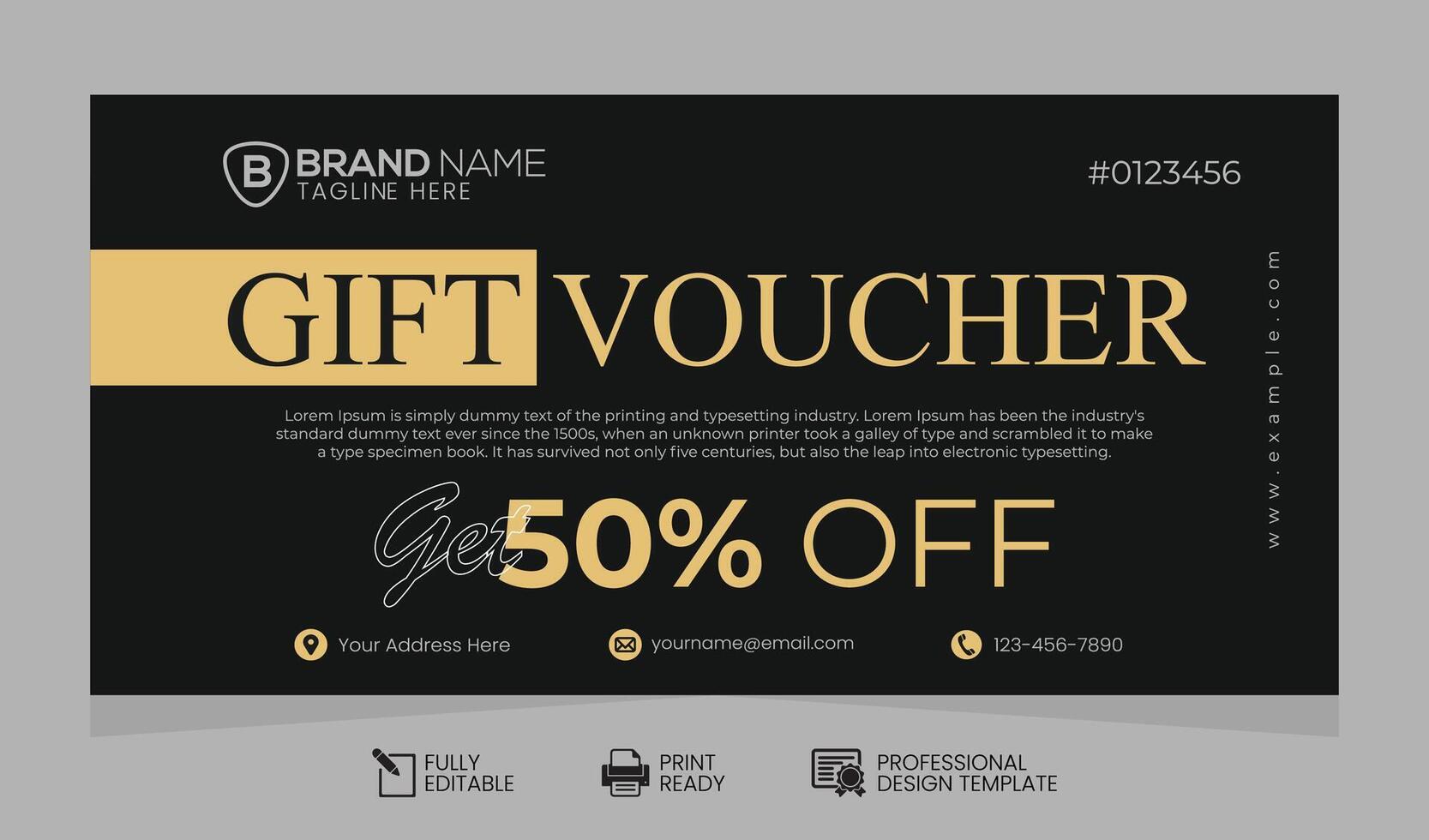 Discount Gift Voucher Design of Promotional Template for Sale Offers, Sale Promotion Gift Voucher Template vector