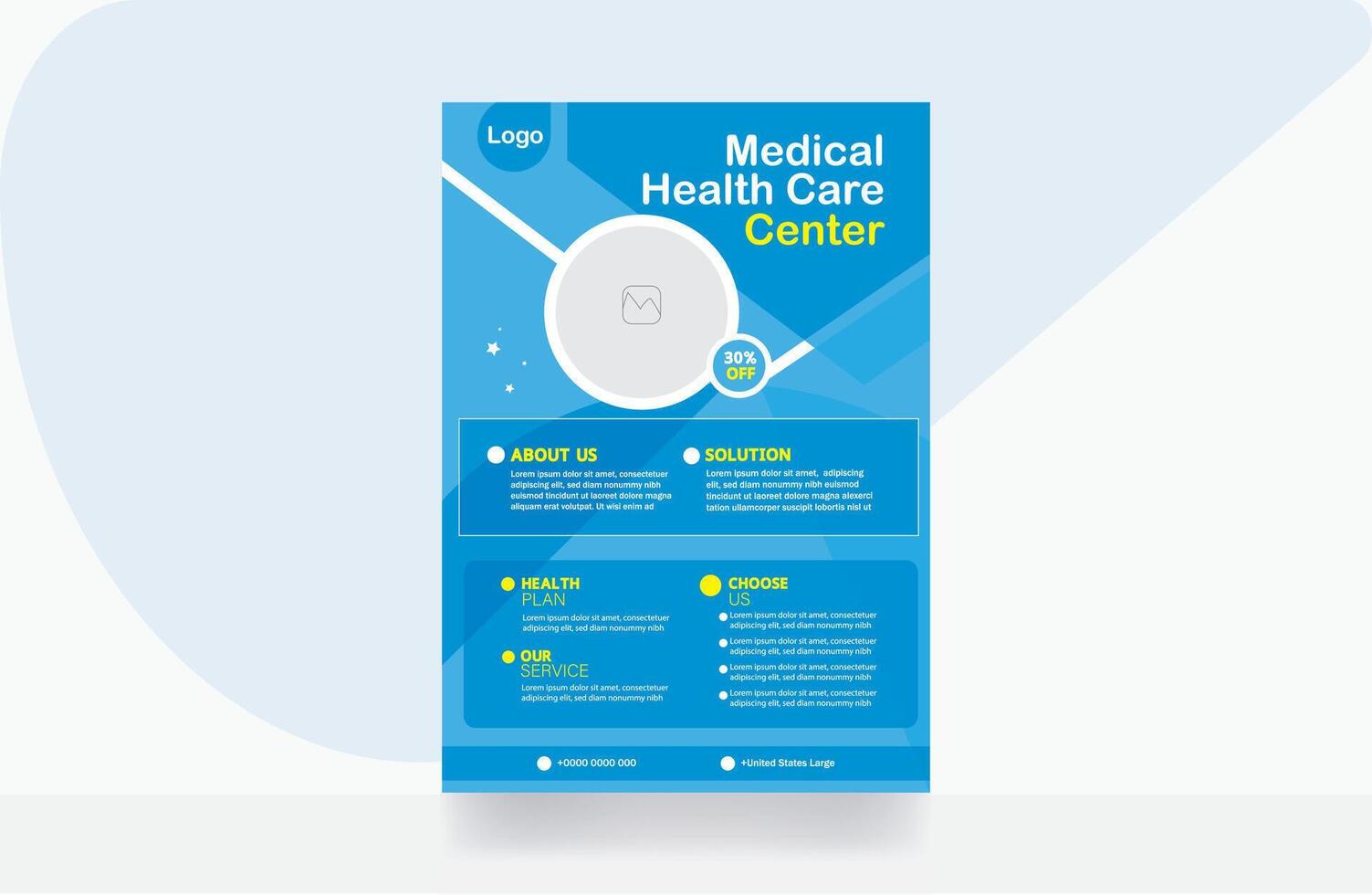 Hospital healthcare flyer design backgrounds template vector