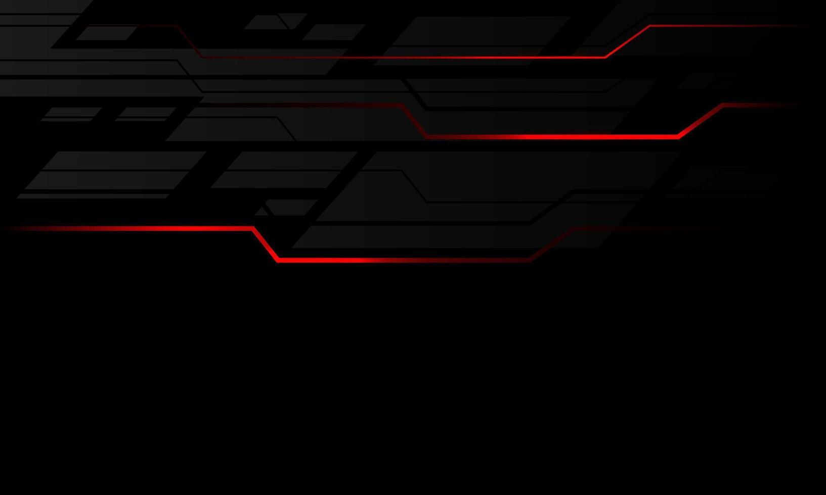 Abstract red black lighr lines circuit grey geometric on blank space design modern futuristic technology creative background vector