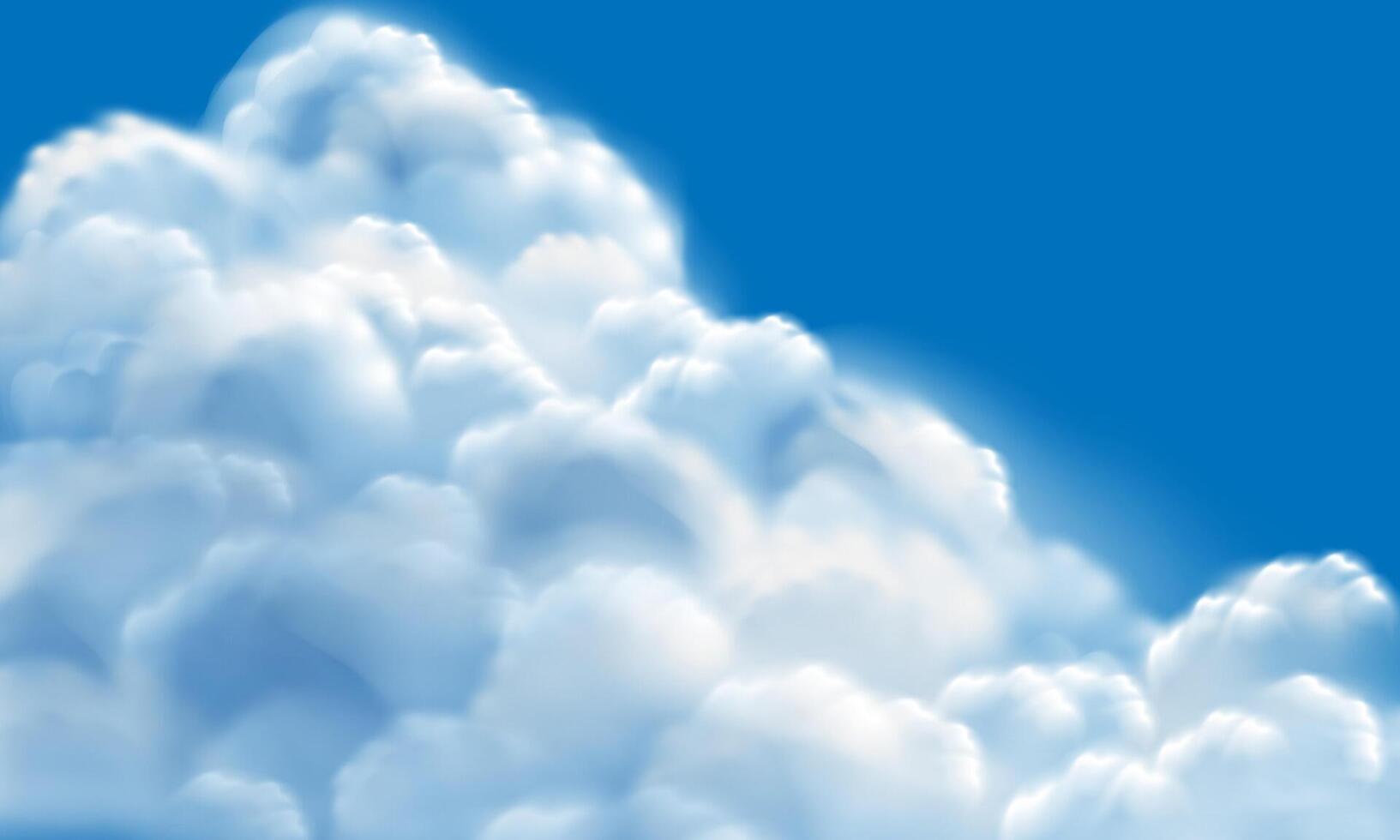 Realistic white clouds smoke on blue sky background illustration vector