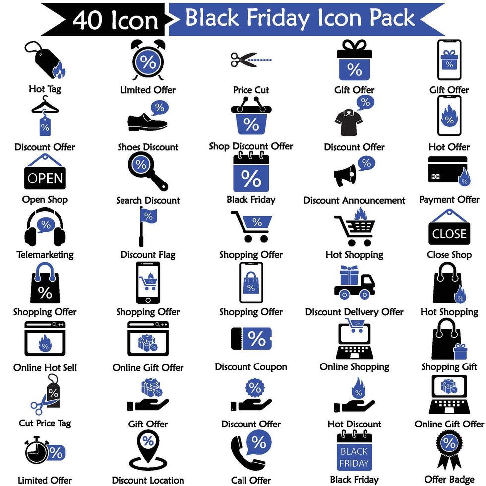 Black Friday Icon Pack vector