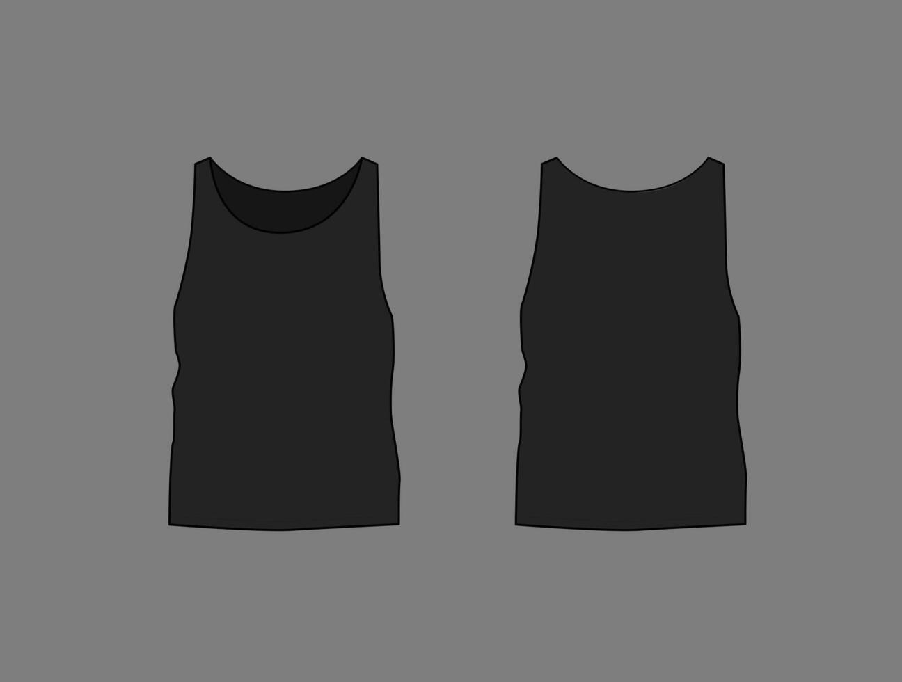 Basic black mal polo shirt mockup. Front and back view. Blank textile print template for fashion clothing. vector