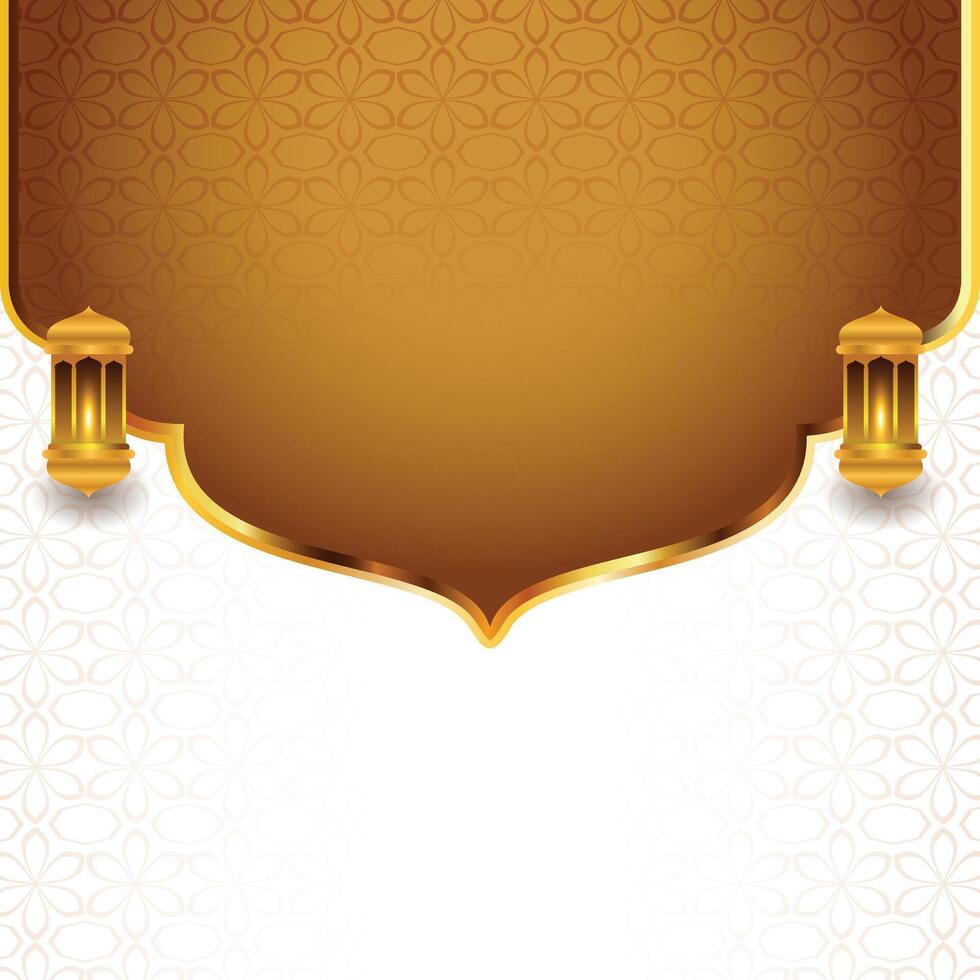 Golden Islamic background with Arabic pattern eid background vector