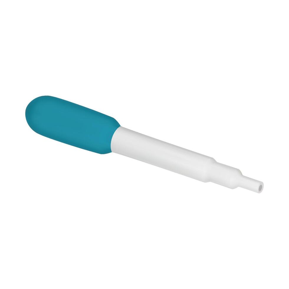 3D pipette icon for medical manipulation. Medical and chemical equipment. illustration in cartoon minimal style isolated on a white background. vector
