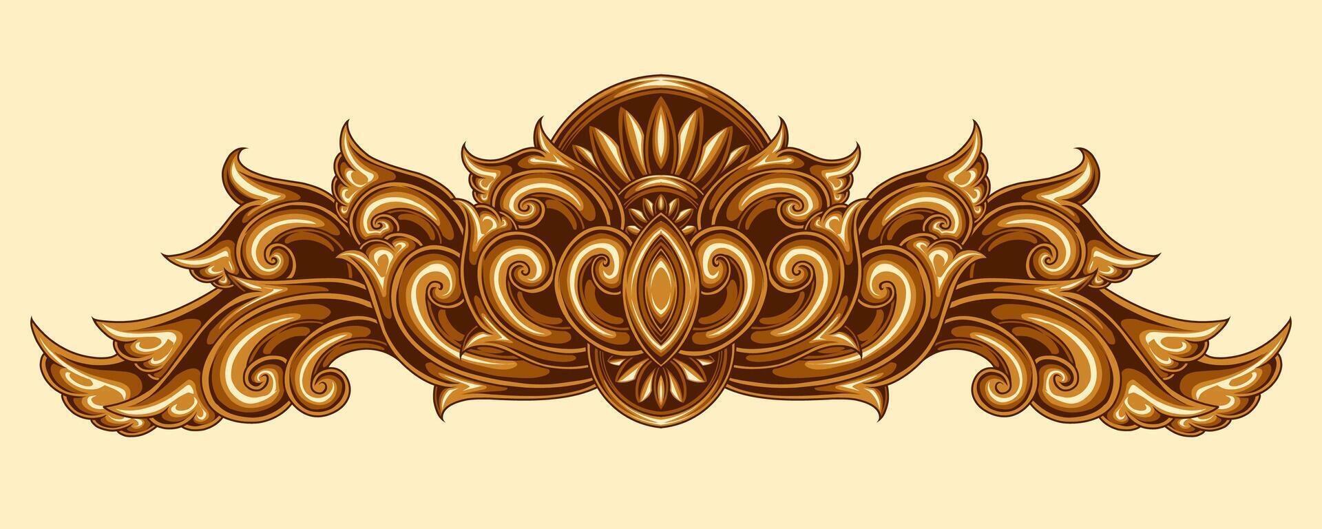 Beautiful carved decorative ornaments design for elements vector