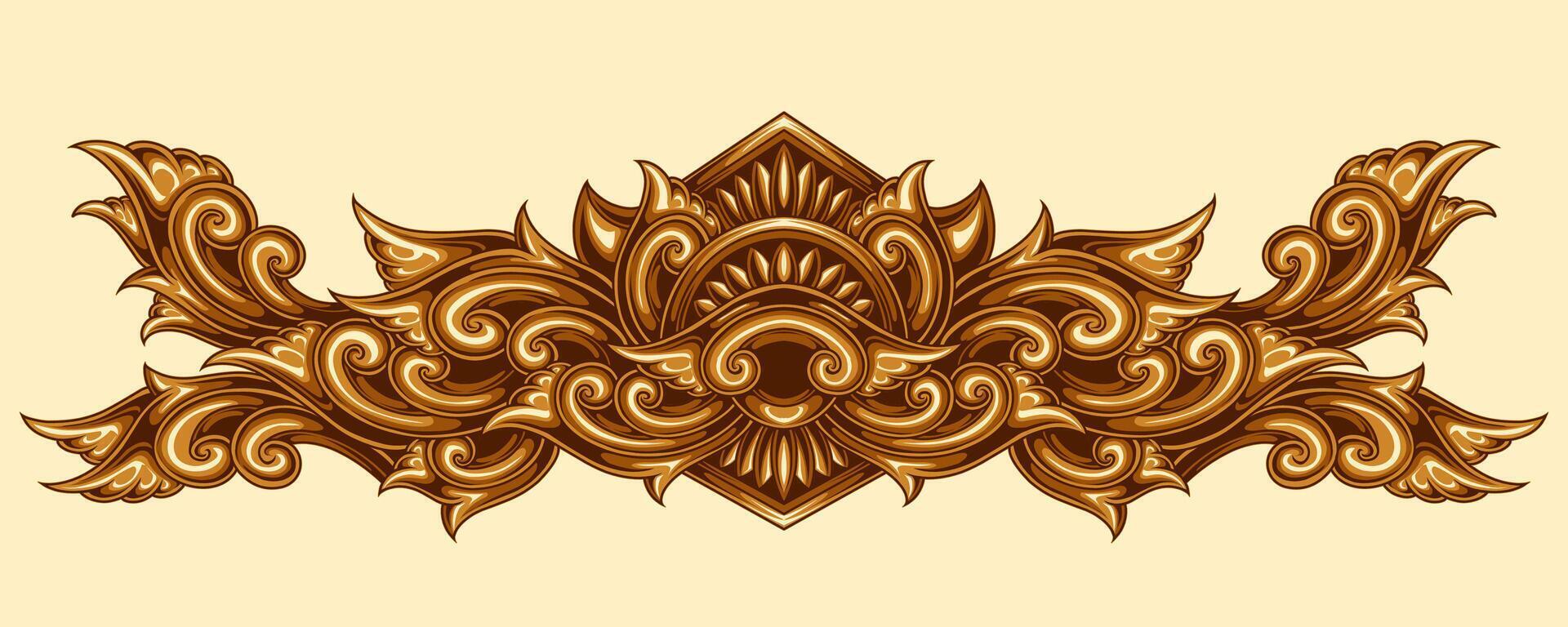 Beautiful carved decorative ornaments design for elements vector