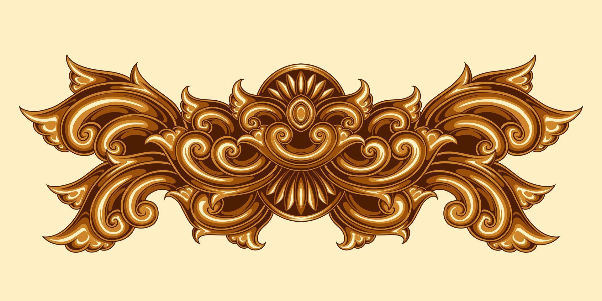 Beautiful carved decorative ornaments design for elements vector