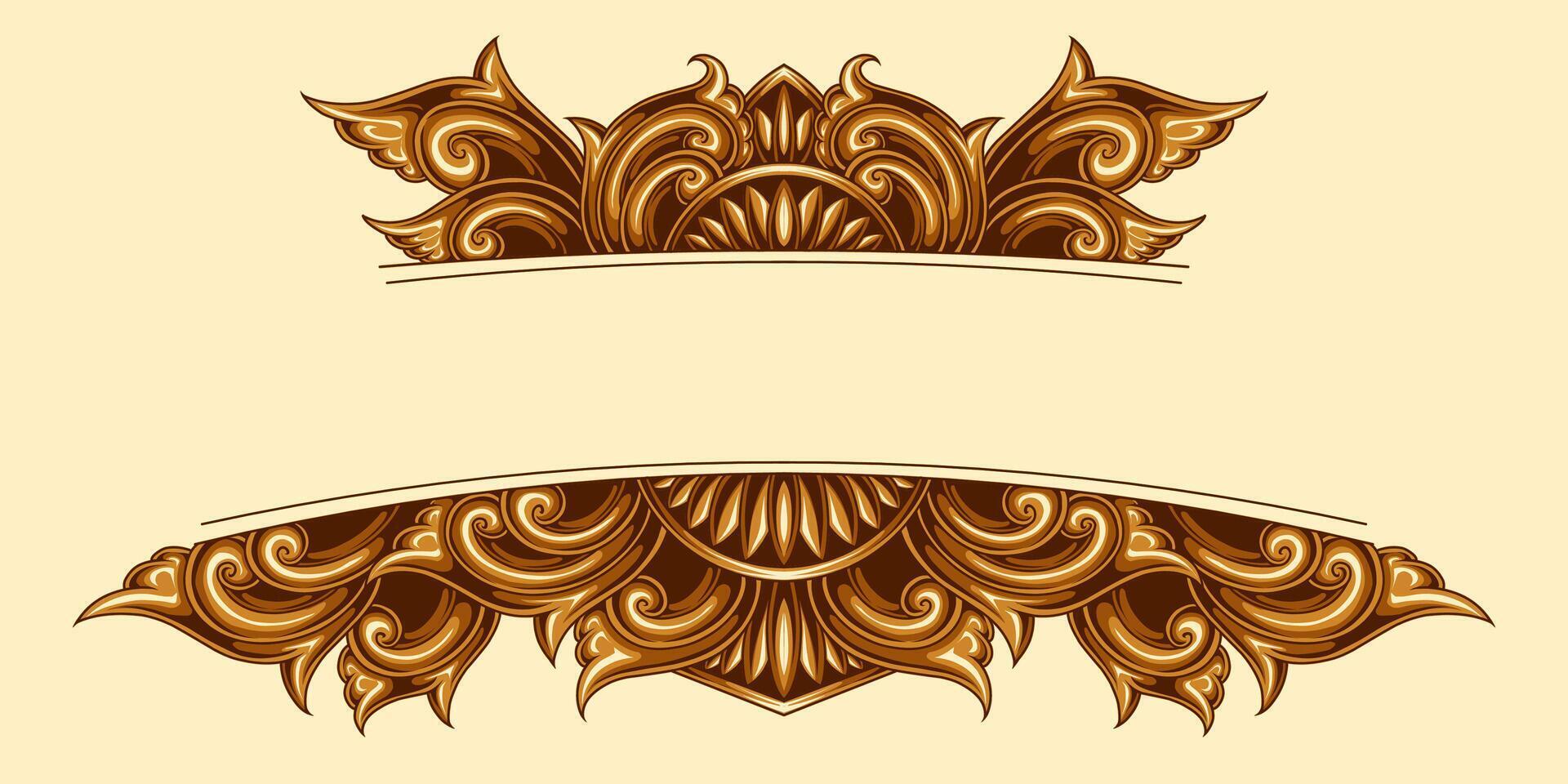 Classic style frame design with exquisite engraving and luxury vector