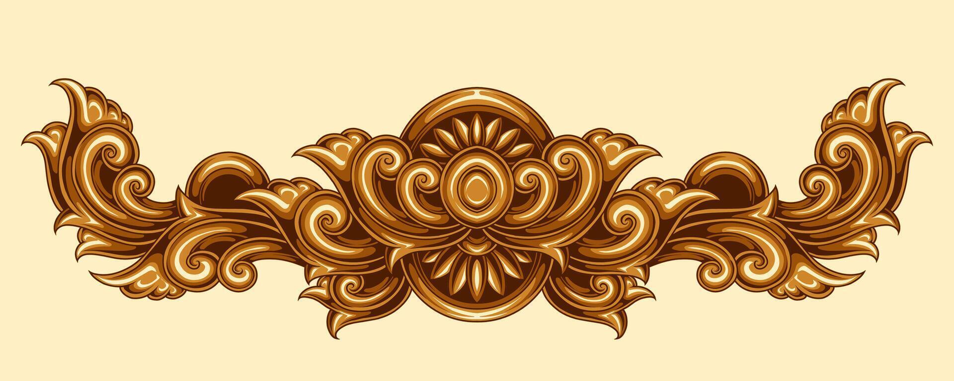 Classic style frame design with exquisite engraving and luxury vector