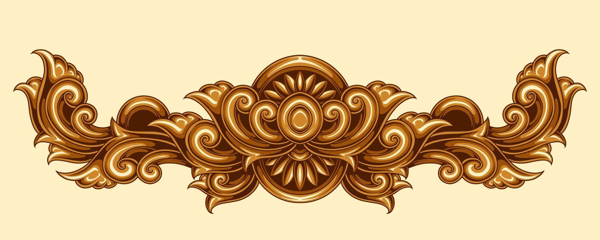 Classic style frame design with exquisite engraving and luxury vector
