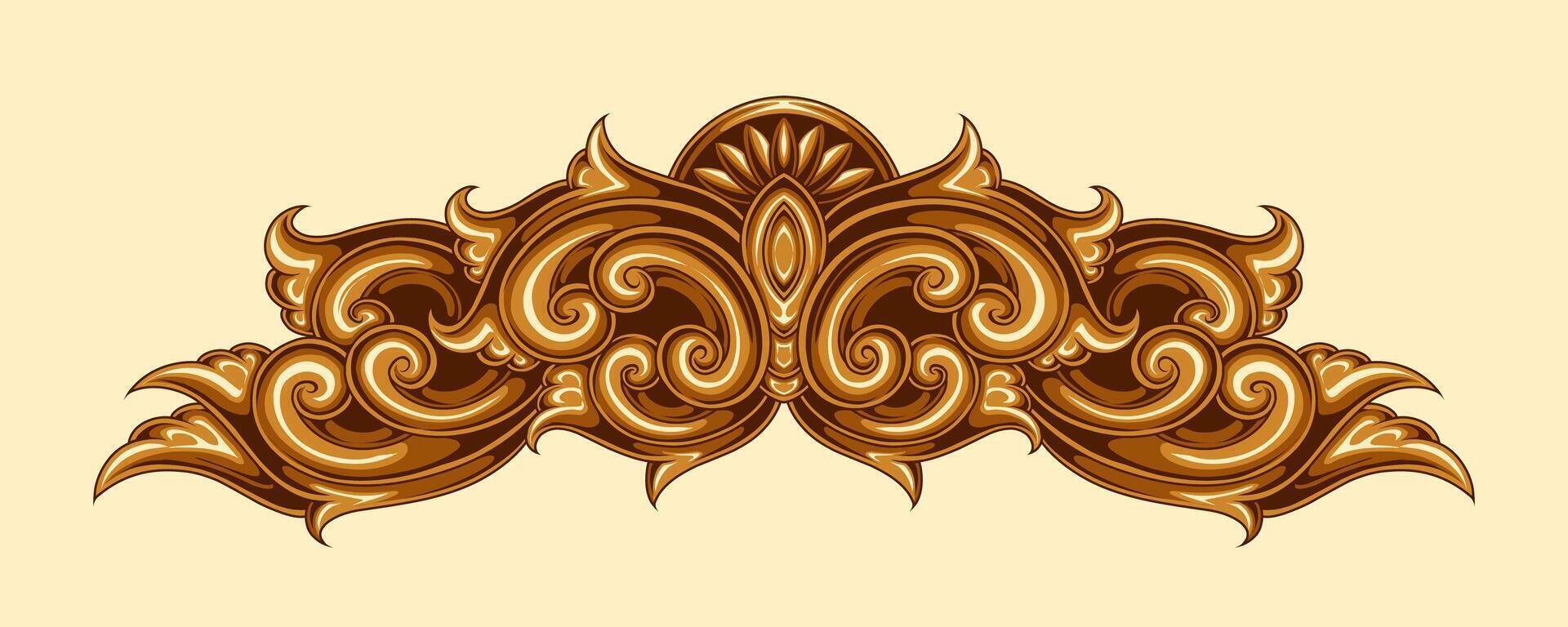 Classic style frame design with exquisite engraving and luxury vector