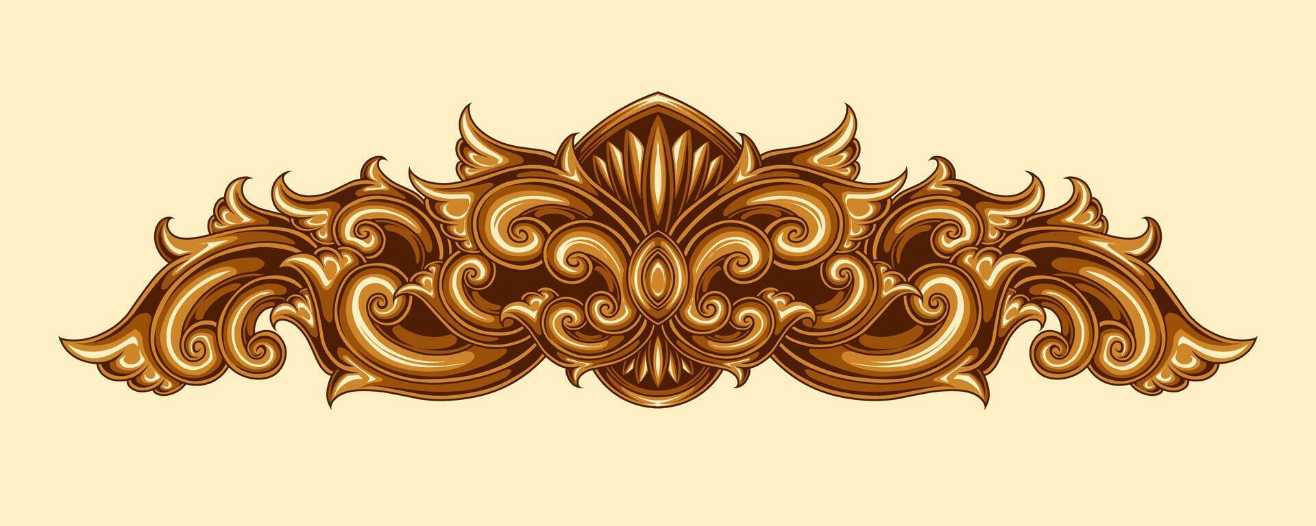 Beautiful carved decorative ornaments design for elements vector