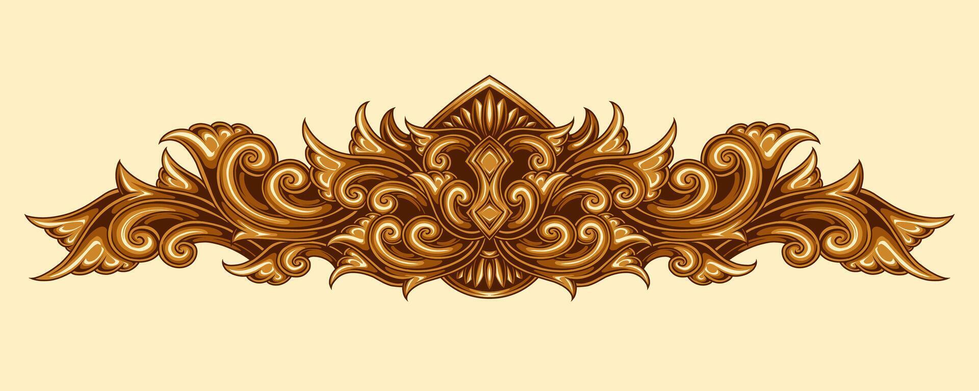 Classic style frame design with exquisite engraving and luxury vector