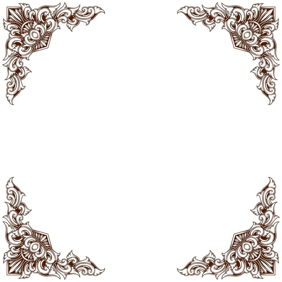 Classic style frame design with exquisite engraving and luxury vector